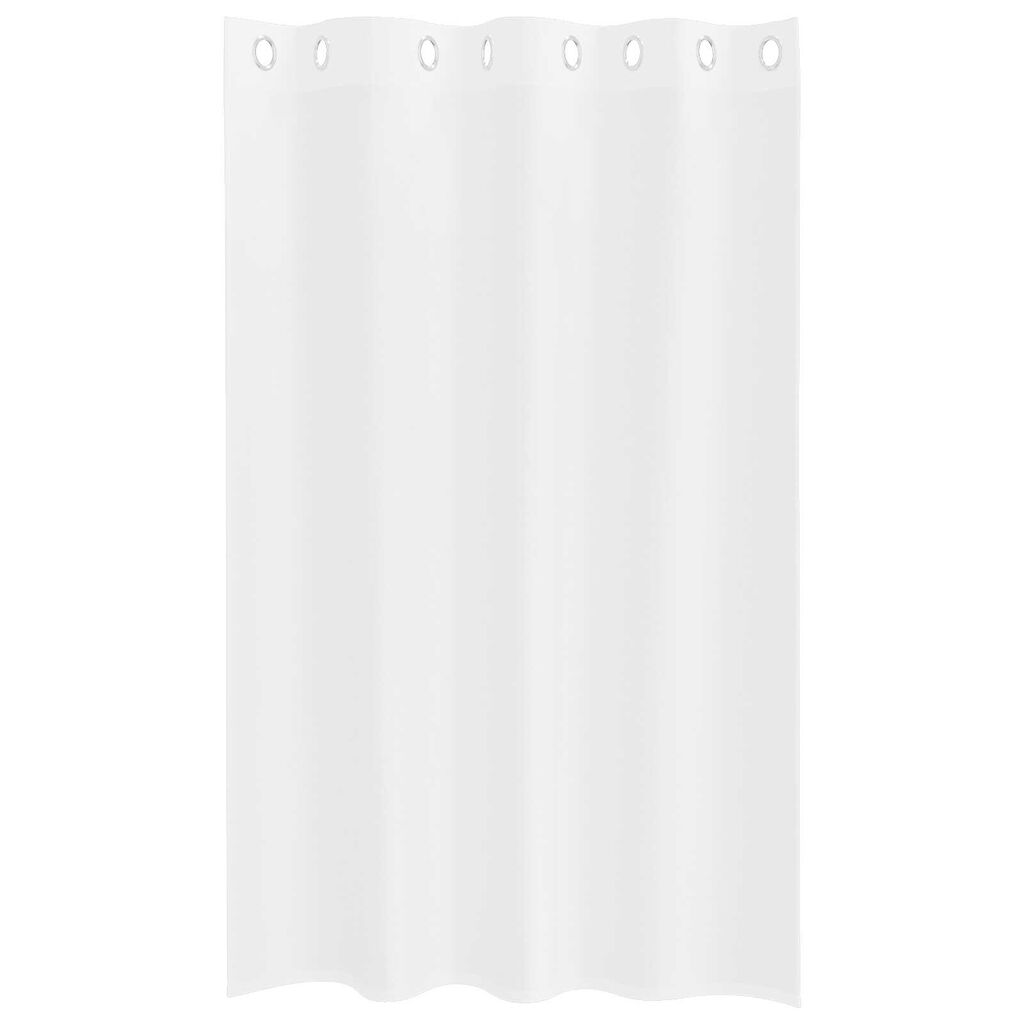 vidaXL Κουρτίνες με κουρτίνες 2 pcs Λευκό 140 x 175 εκ. Πολυεστέρας