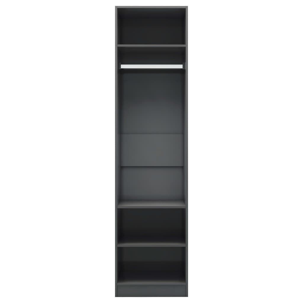 vidaXL Ντουλάπα Γυαλιστερό Γκρι 50 x 50 x 200 εκ. από Μοριοσανίδα