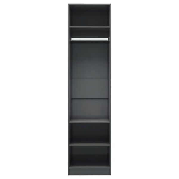 vidaXL Ντουλάπα Γυαλιστερό Γκρι 50 x 50 x 200 εκ. από Μοριοσανίδα