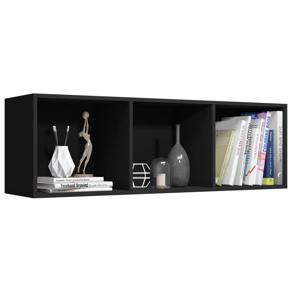 vidaXL Βιβλιοθήκη/Έπιπλο Τηλεόρασης Μαύρο 36x30x114 εκ. Μοριοσανίδα