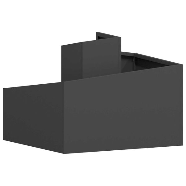 vidaXL Γλάστρα Κήπου Μαύρο 60 x 60 x 50 εκ Ατσάλι