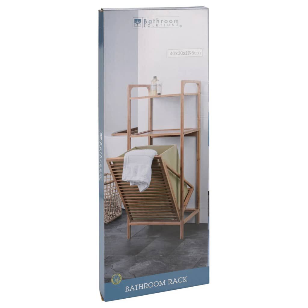 Bathroom Solutions Καλάθι Άπλυτων με 2 Ράφια 95 εκ. από Μπαμπού
