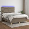 vidaXL &Kappa;&rho;&epsilon;&beta;ά&tau;&iota; Boxspring &mu;&epsilon; &Sigma;&tau;&rho;ώ&mu;&alpha; & LED Taupe 140x200 &epsilon;&kappa;. &Upsilon;&phi;&alpha;&sigma;&mu;ά&tau;&iota;&nu;&omicron;