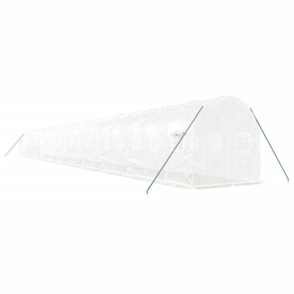 vidaXL Θερμοκήπιο με Ατσάλινο Πλαίσιο Λευκό 44 μ² 22 x 2 x 2 μ.