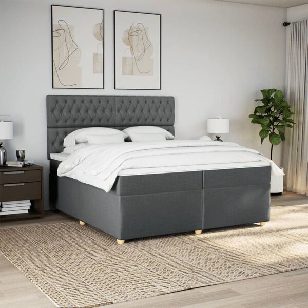 vidaXL &Kappa;&rho;&epsilon;&beta;ά&tau;&iota; Boxspring &mu;&epsilon; &Sigma;&tau;&rho;ώ&mu;&alpha; &Sigma;&kappa;&omicron;ύ&rho;&omicron; &Gamma;&kappa;&rho;&iota; 200x200 &epsilon;&kappa;. &Upsilon;&phi;&alpha;&sigma;&mu;ά&tau;&iota;&nu;&omicron;