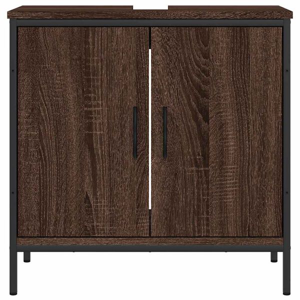 vidaXL Ντουλάπι Νιπτήρα Μπάνιου Καφέ Δρυς 60x30x60 εκ. Επεξ. Ξύλο