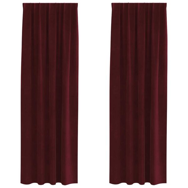 vidaXL Κουρτίνες με κουρτίνες 2 pcs Μπορντό 140 x 260 cm Βελούδο