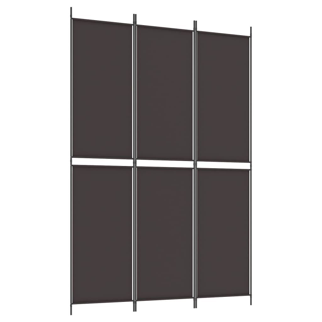 vidaXL Διαχωριστικό Δωματίου με 3 Πάνελ Καφέ 150x220 εκ. από Ύφασμα