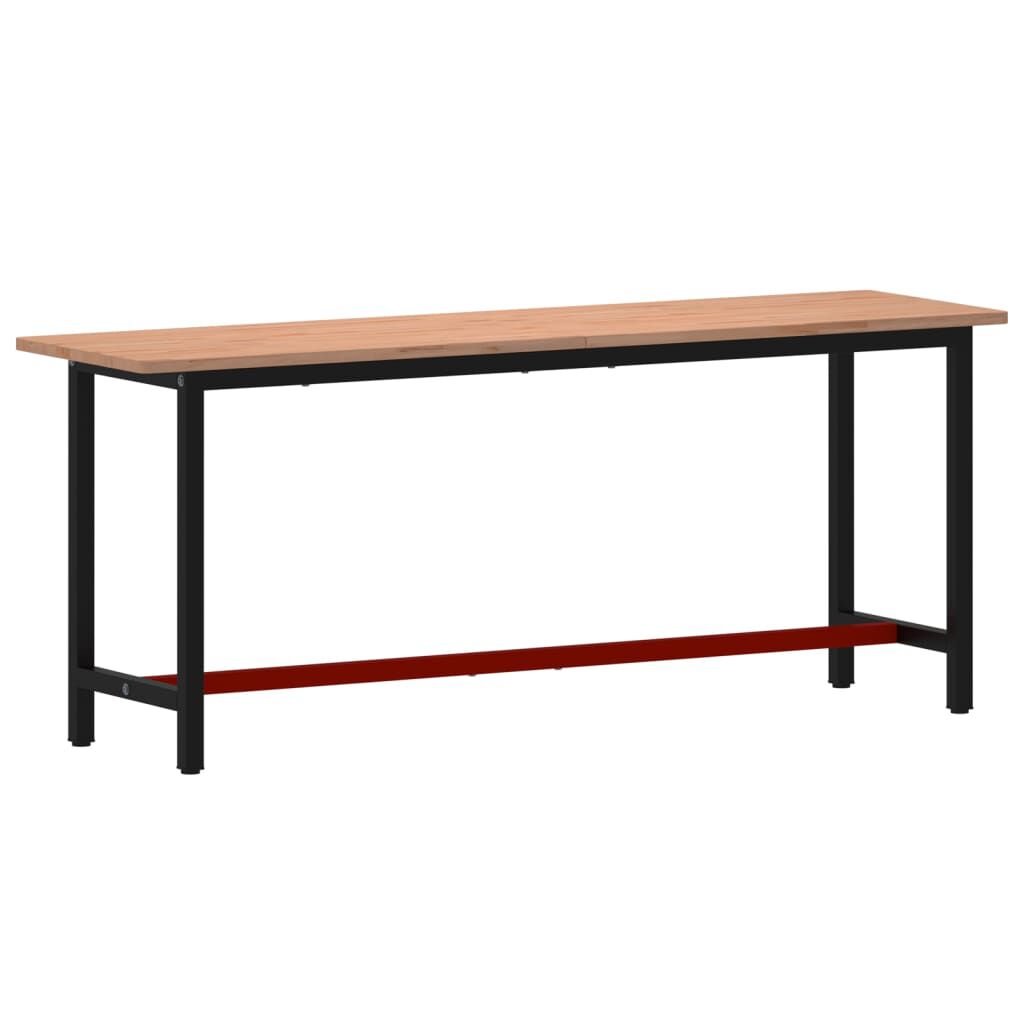 vidaXL Πάγκος Εργασίας 200x55x81,5εκ. από Μασίφ Ξύλο Οξιάς και Μέταλλο