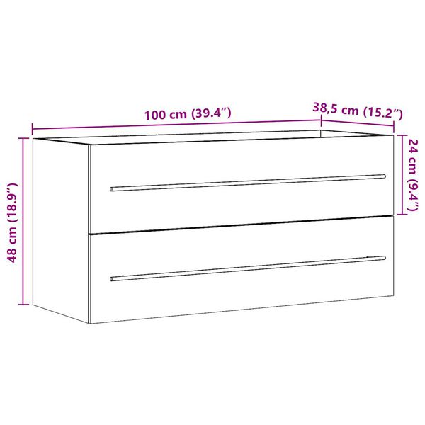 vidaXL Ντουλάπι Νιπτήρα Sonoma Δρυς 100 x 38,5 x 48 εκ. Επεξ. Ξύλο