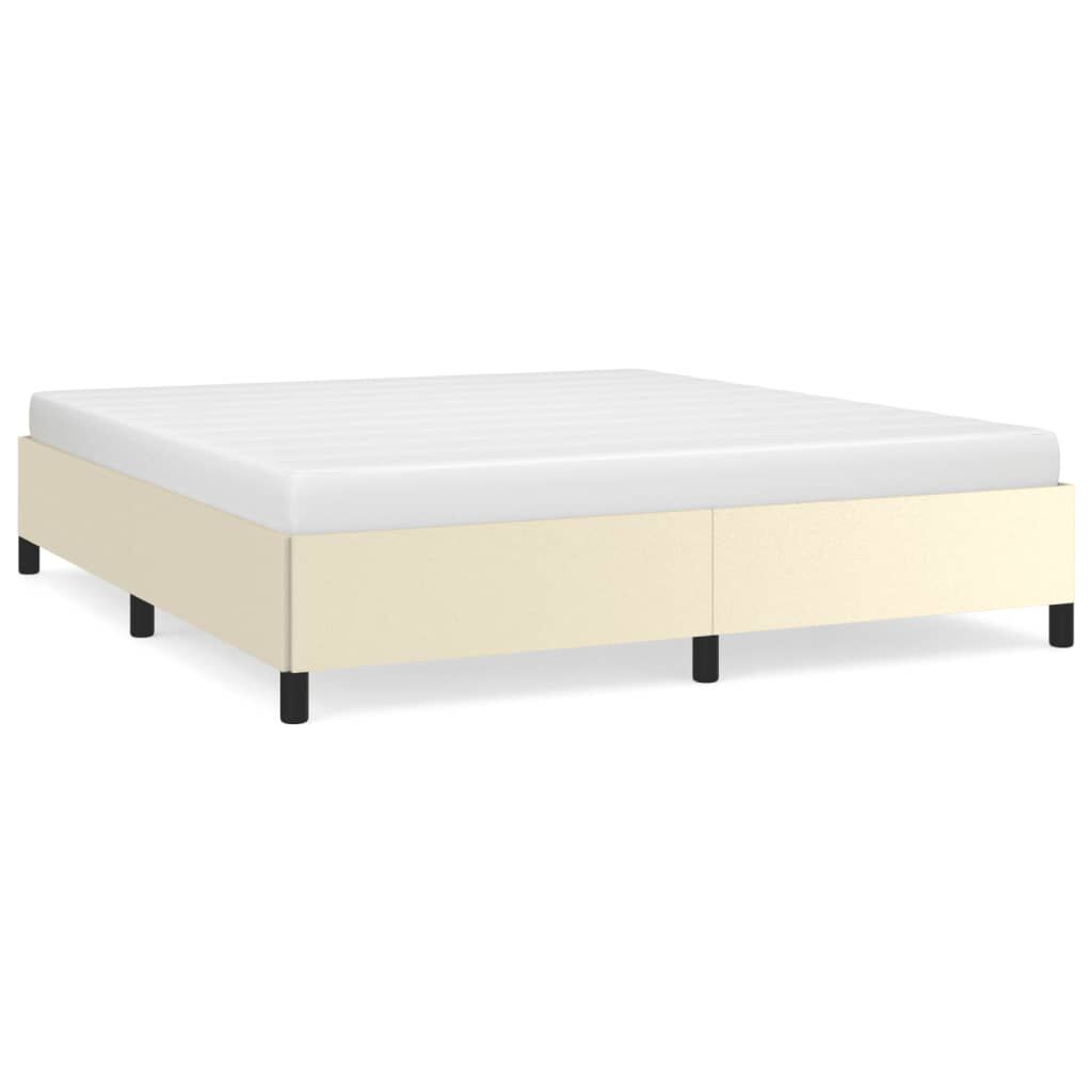vidaXL Πλαίσιο Κρεβατιού Κρεμ 180x200 εκ. από Συνθετικό Δέρμα