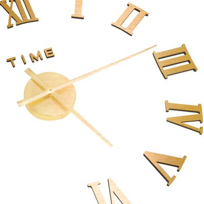 325160 vidaXL 3D Wall Clock Modern Design Gold 100 cm XXL