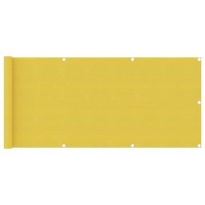 vidaXL Διαχωριστικό Βεράντας Κίτρινο 75 x 400 εκ. από HDPE