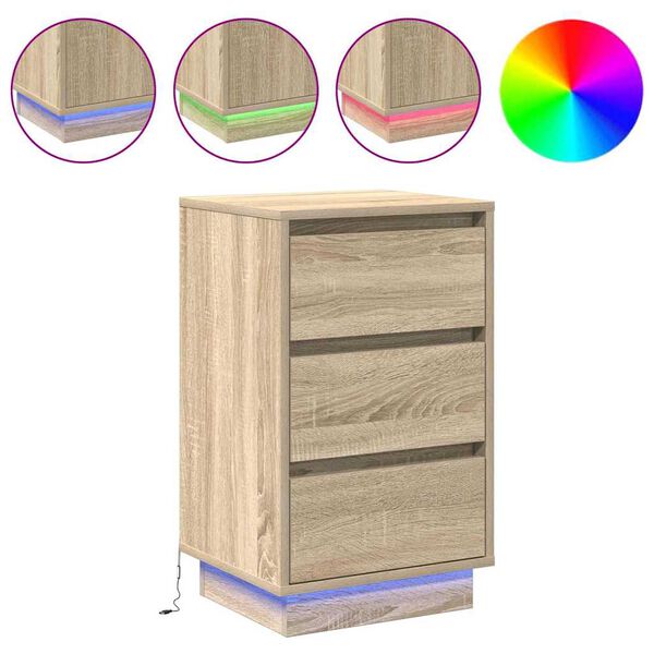 vidaXL Κομοδίνο με Sonoma Δρυς 39 x 34.5 x 65 εκ. Επεξεργασμένο ξύλο