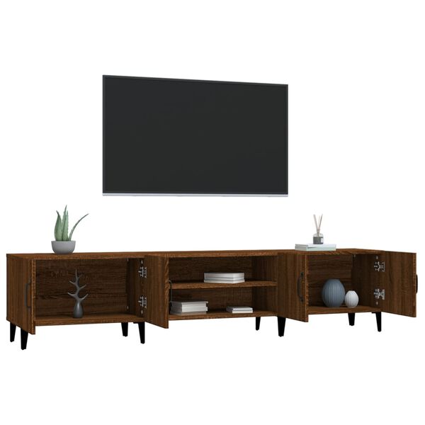 vidaXL Έπιπλο Τηλεόρασης Καφέ Δρυς 180x31,5x40 εκ. Επεξεργασμένο Ξύλο