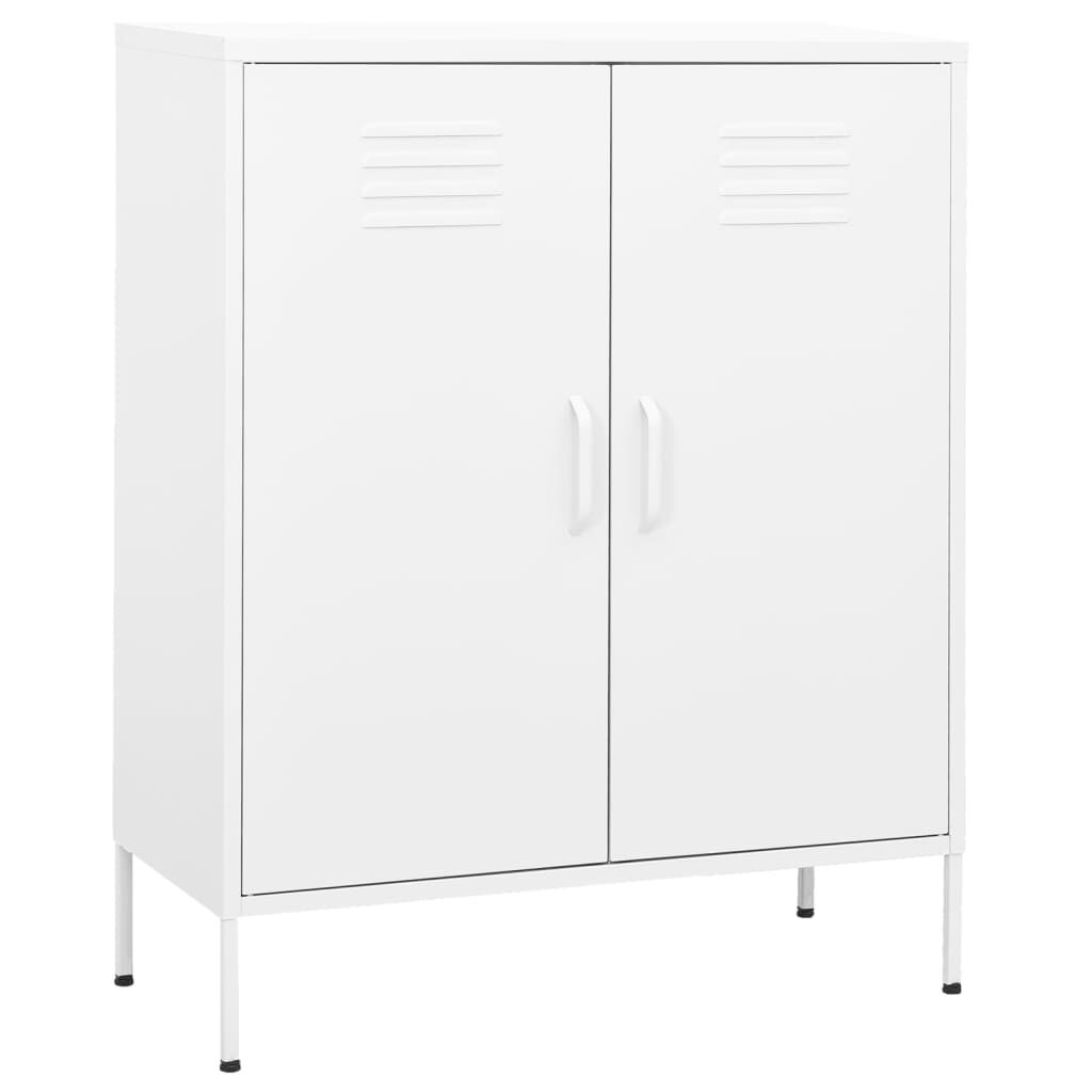 vidaXL Ντουλάπι Αποθήκευσης Λευκό 80 x 35 x 101,5 εκ. Ατσάλινο