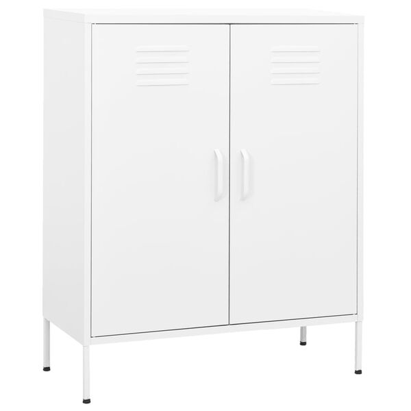 vidaXL Ντουλάπι Αποθήκευσης Λευκό 80 x 35 x 101,5 εκ. Ατσάλινο