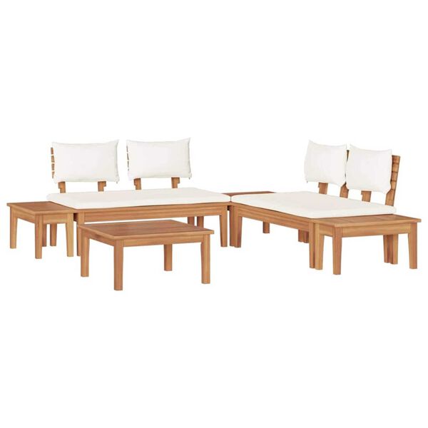 vidaXL Σετ Παγκάκι Κήπου 3 pcs Καφέ, Κρέμα Πολυ rattan, βαμμένο ατσάλι