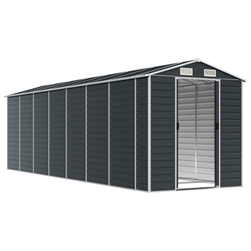 vidaXL Αποθήκη Κήπου Ανθρακί 191x640x198 εκ. Γαλβανισμένο Ατσάλι