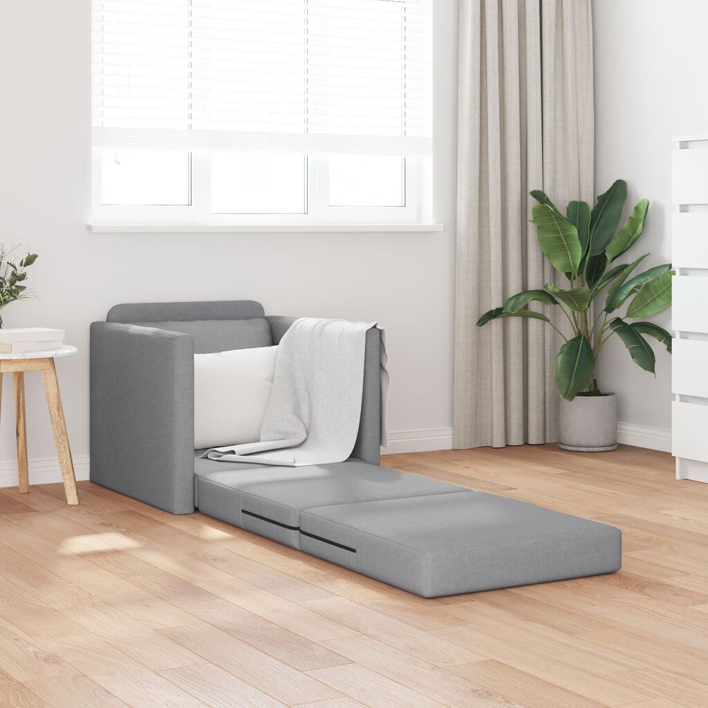 vidaXL Καναπές-Κρεβάτι Δαπέδου 2 σε 1 Αν. Γκρι 112x174x55 εκ. Ύφασμα