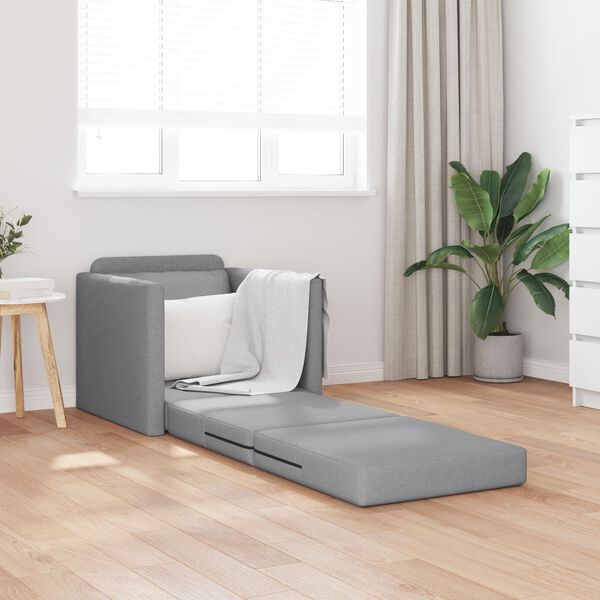 vidaXL Καναπές-Κρεβάτι Δαπέδου 2 σε 1 Αν. Γκρι 112x174x55 εκ. Ύφασμα