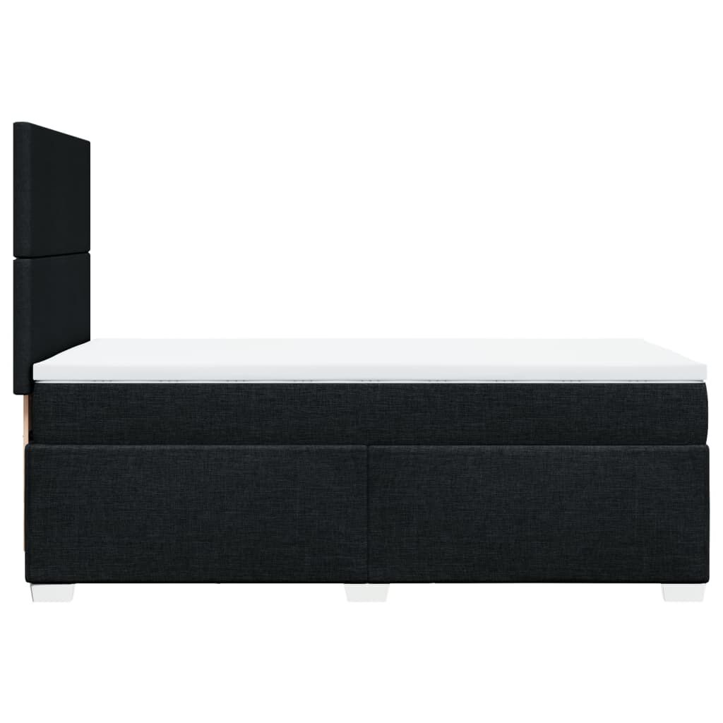 vidaXL Κρεβάτι Boxspring με Στρώμα Μαύρο 90x200 εκ. Υφασμάτινο