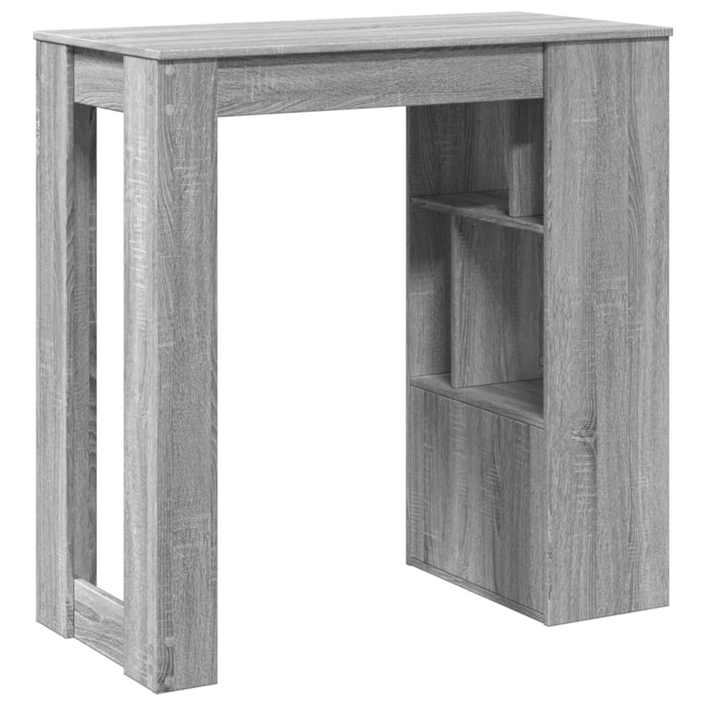 vidaXL Τραπέζι Μπαρ με Ράφια Γκρι Sonoma 102x50x103,5εκ. Επεξεργ. Ξύλο