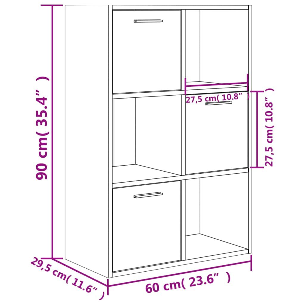 vidaXL Ραφιέρα με Ντουλάπια Sonoma Δρυς 60 x 29,5 x 90 εκ. Επεξ. Ξύλο