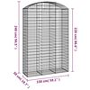 vidaXL Συρματοκιβώτιο Τοξωτό 150x50x220/240εκ. από Γαλβανισμένο Χάλυβα