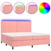 vidaXL &Kappa;&rho;&epsilon;&beta;ά&tau;&iota; Boxspring &mu;&epsilon; &Sigma;&tau;&rho;ώ&mu;&alpha; & LED &Rho;&omicron;&zeta; 200x200 &epsilon;&kappa;. &Beta;&epsilon;&lambda;&omicron;ύ&delta;&iota;&nu;&omicron;