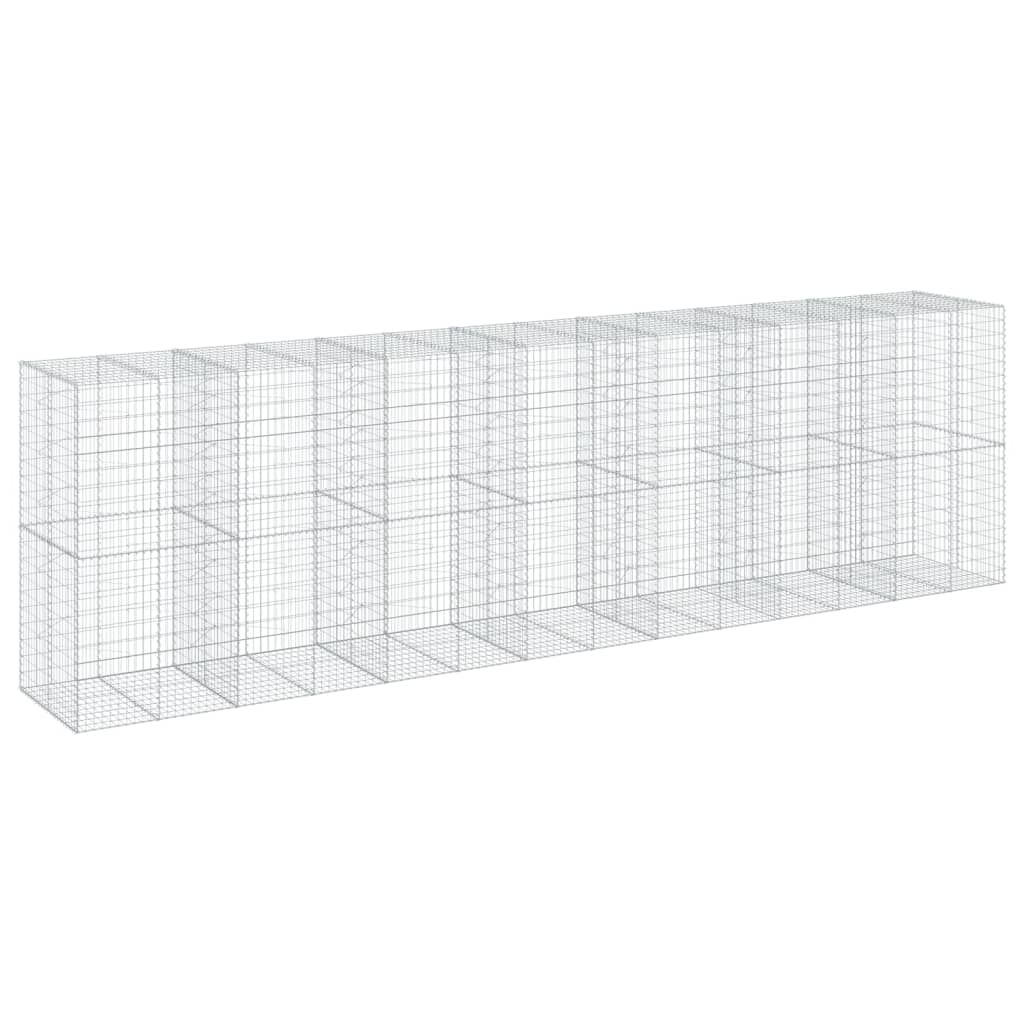 vidaXL Συρματοκιβώτιο με Κάλυμμα 700x100x200εκ από Γαλβανισμένο Χάλυβα