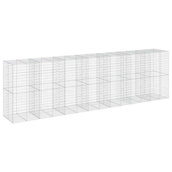 vidaXL Συρματοκιβώτιο με Κάλυμμα 700x100x200εκ από Γαλβανισμένο Χάλυβα