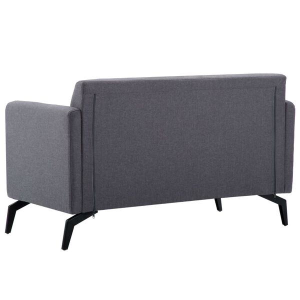 vidaXL Καναπές Διθέσιος Σκ. Γκρι 115x60x67 εκ. Υφασμάτινη Ταπετσαρία