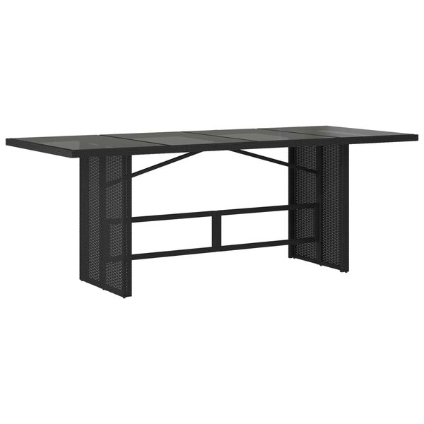 vidaXL Σέτ φαγητού για κήπο με μαξιλάρι 9 pcs Μαύρο συνθετικό ρατάν