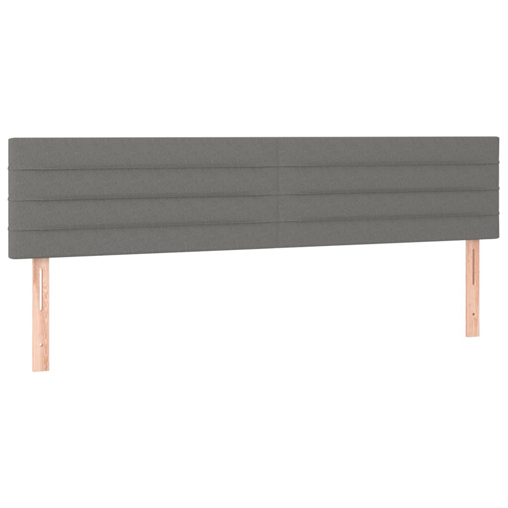 vidaXL Κρεβάτι Boxspring με Στρώμα & LED Σκ.Γκρι 180x200 εκ Υφασμάτινο