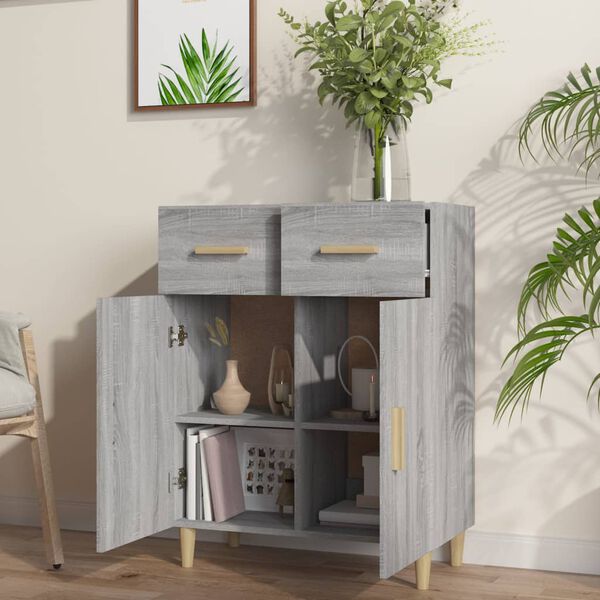 vidaXL Ντουλάπι Γκρι Sonoma 69,5 x 34 x 89 εκ. από Επεξεργασμένο Ξύλο