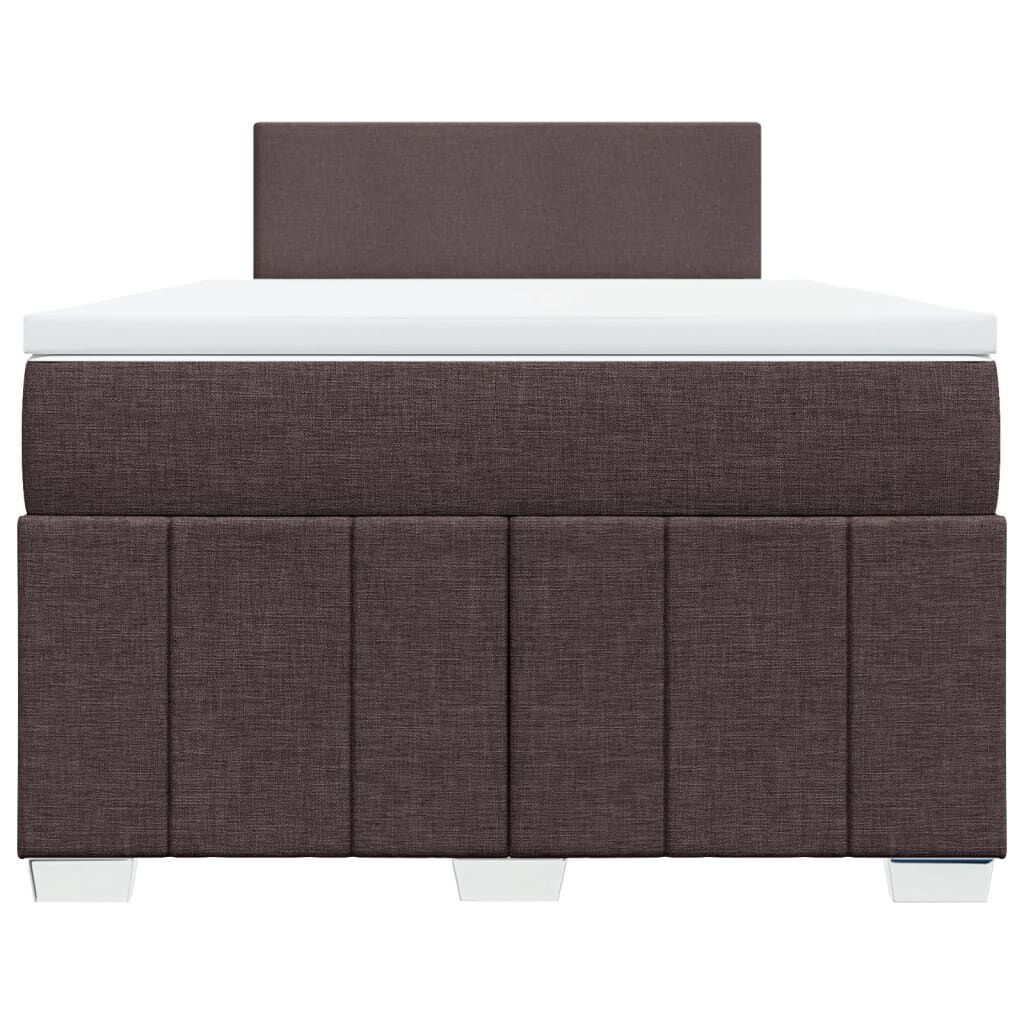vidaXL Κρεβάτι Boxspring με Στρώμα Σκούρο Καφέ 120x200 εκ. Υφασμάτινο