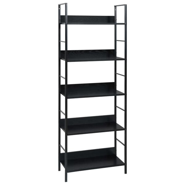 vidaXL Ραφιέρα 5 Επιπέδων Μαύρη 60x27,6x158,5 εκ. Επεξεργασμένο Ξύλο