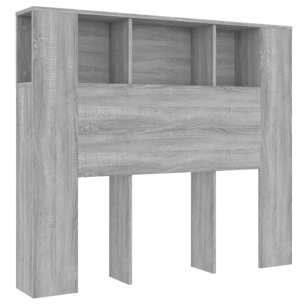 vidaXL Κεφαλάρι Με Αποθηκευτικό Χώρο Γκρι Sonoma 120 x 18,5 x 102,5 εκ