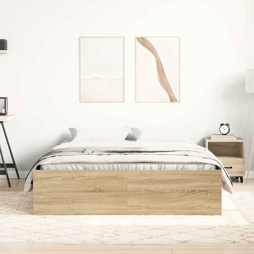 vidaXL Πλαίσιο Κρεβατιού Sonoma Δρυς 140x200 εκ.