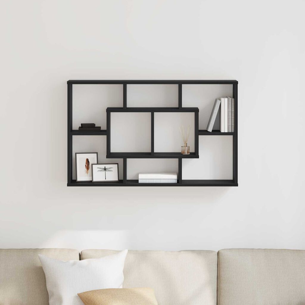vidaXL Ράφι Τοίχου - Μαύρη Δρυς, 85 x 16 x 52.5 εκ., Φτιαγμένο από Επεξεργασμένο Ξύλο