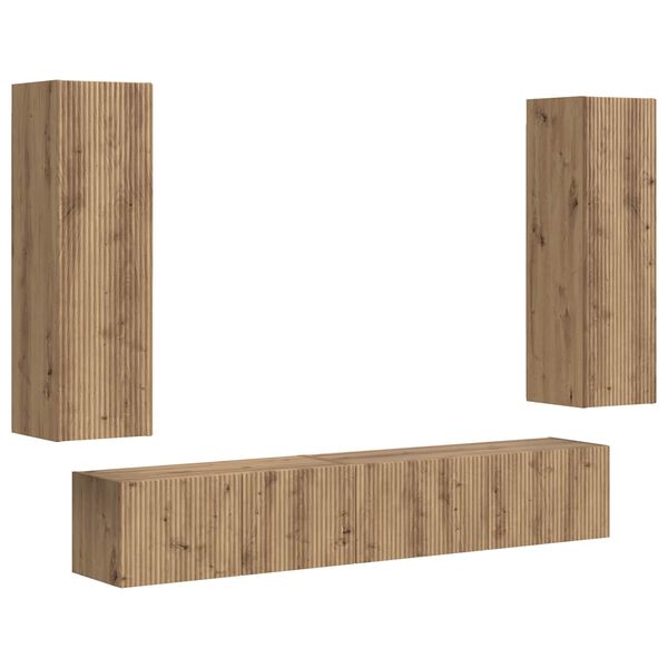 vidaXL &Sigma;&epsilon;&tau; &epsilon;&pi;ί&pi;&lambda;&omicron;&upsilon; &tau;&eta;&lambda;&epsilon;ό&rho;&alpha;&sigma;&eta;&sigmaf; 3 pcs Artisan Oak &Epsilon;&pi;&epsilon;&xi;&epsilon;&rho;&gamma;&alpha;&sigma;&mu;έ&nu;&omicron; &xi;ύ&lambda;&omicron;