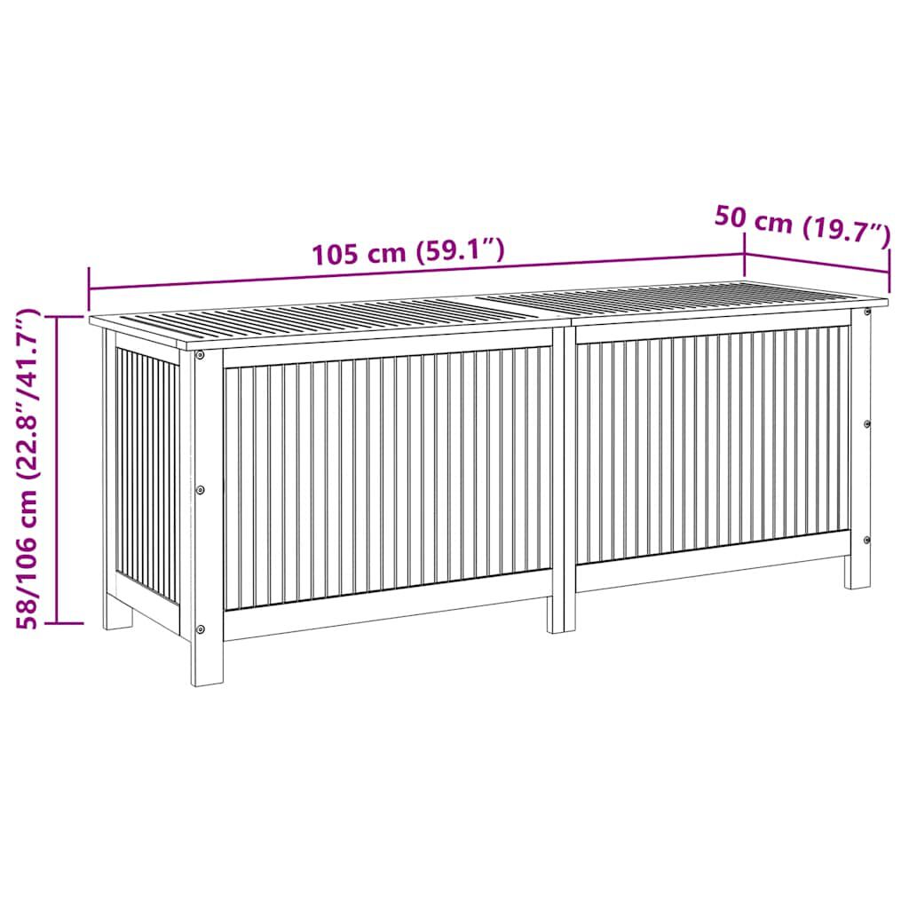 vidaXL Μπαούλο Αποθήκευσης Κήπου 150x50x58 εκ. από Μασίφ Ξύλο Ακακίας