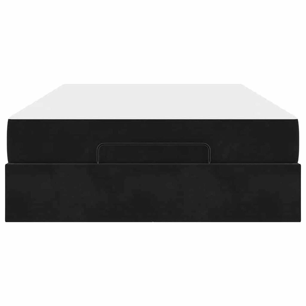 vidaXL Σκελετός Κρεβατιού με στρώμα Μαύρο 140 x 190 cm Βελούδο