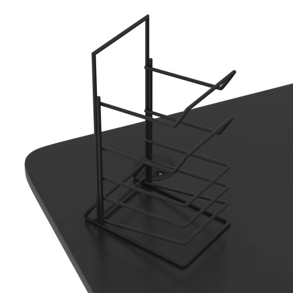 vidaXL Γραφείο Gaming με LED Μαύρο 90x60x75 εκ. με Πόδια σε Σχήμα Ζ