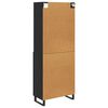 vidaXL Highboard &Mu;&alpha;ύ&rho;&eta; &Omicron;&xi;&upsilon;ά 69,5 x 34 x 180 &epsilon;&kappa;. &Epsilon;&pi;&epsilon;&xi;&epsilon;&rho;&gamma;&alpha;&sigma;&mu;έ&nu;&omicron; &xi;ύ&lambda;&omicron;