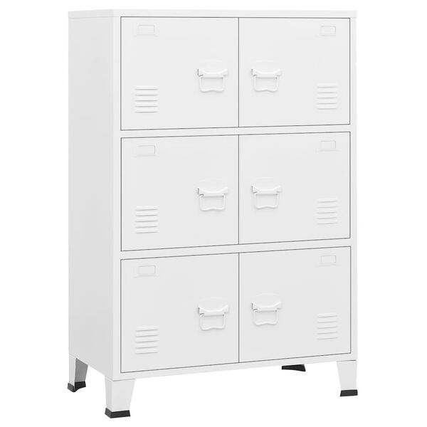 vidaXL Αρχειοθήκη Βιομηχανικού Στιλ Λευκή 75 x 40 x 115 εκ. Ατσάλινη
