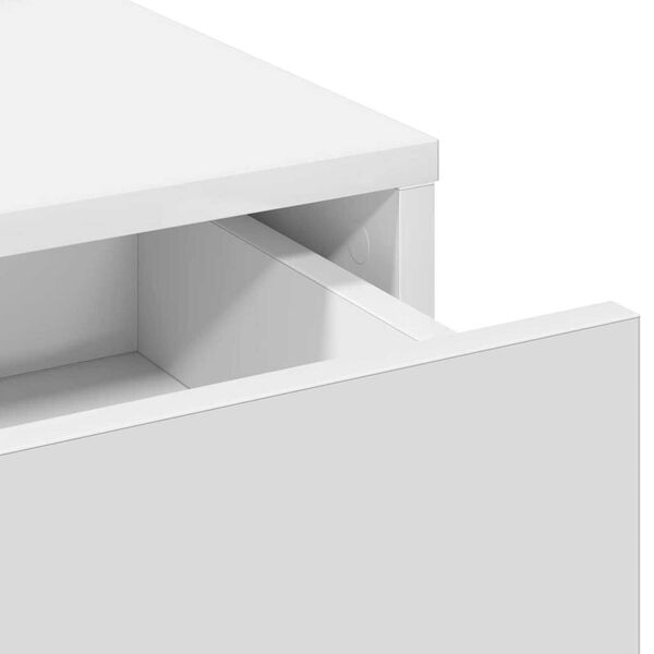 vidaXL Κομοδίνο με συρτάρι Λευκό 50 x 41 x 135 εκ Επεξεργασμένο ξύλο