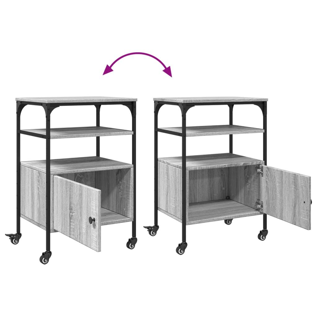 vidaXL Βάση Εκτυπωτή 3 Επιπέδων Γκρι Sonoma 50x40x76 εκ Επεξ. Ξύλο