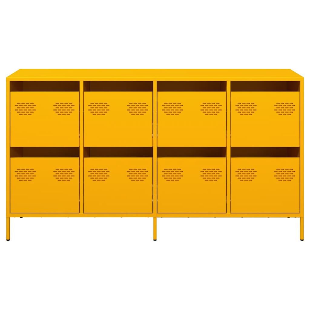 vidaXL Sideboard Μουστάρδα κίτρινη 135x39x73,5 cm Ψυχρής έλασης χάλυβα